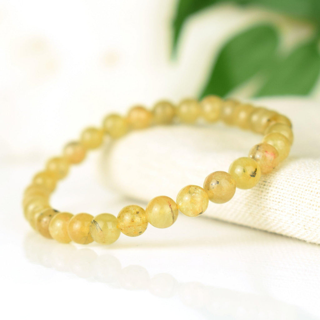 Bracelet Apatite Jaune 6mm perles rondes AA - Guérison - Equilibre spirituel