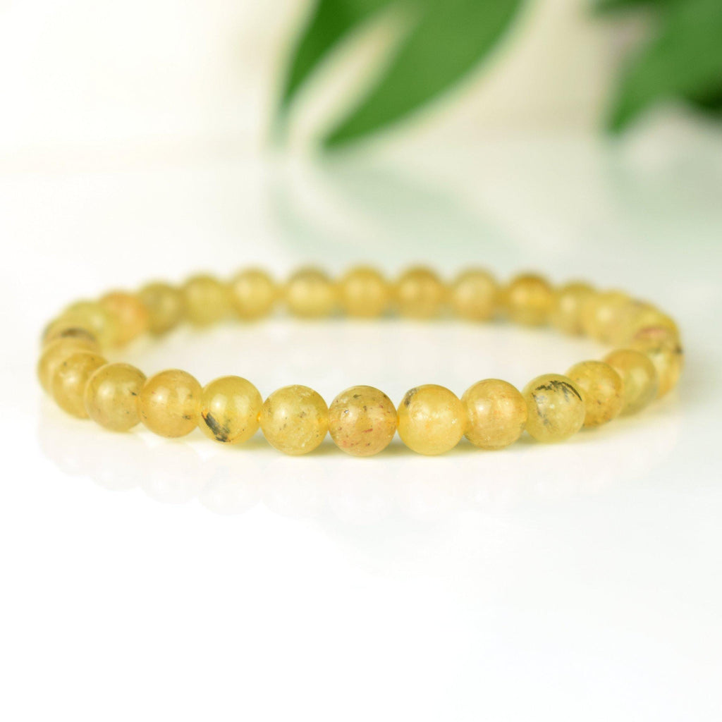 Bracelet Apatite Jaune 6mm perles rondes AA - Guérison - Equilibre spirituel