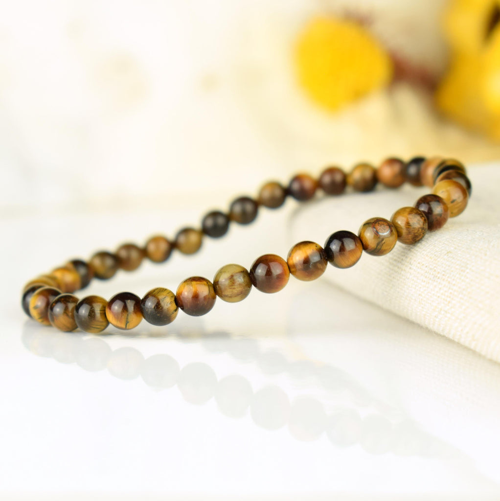 Bracelet Oeil du Tigre AAA perles rondes 6mm - Protection - Esprit pratique - Sociabilité - Réalisme