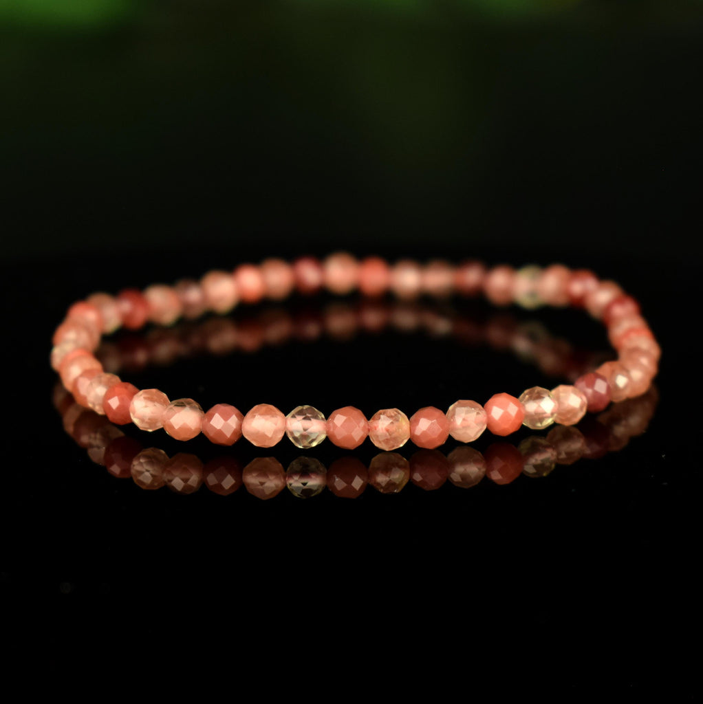 Bracelet Andésine perles rondes facettées 4mm grade AAA