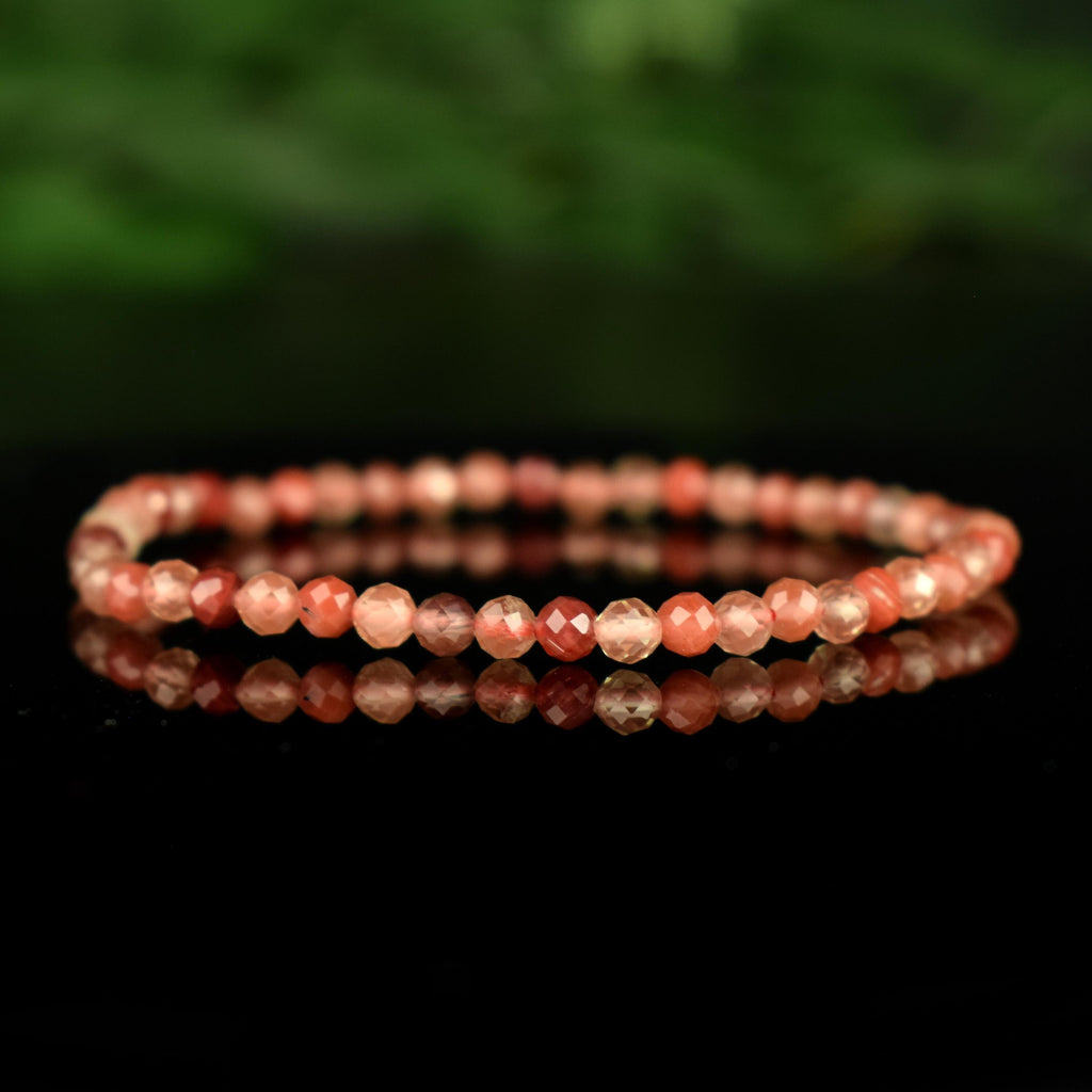 Bracelet Andésine perles rondes facettées 4mm grade AAA