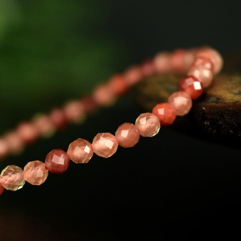 Bracelet Andésine perles rondes facettées 4mm grade AAA