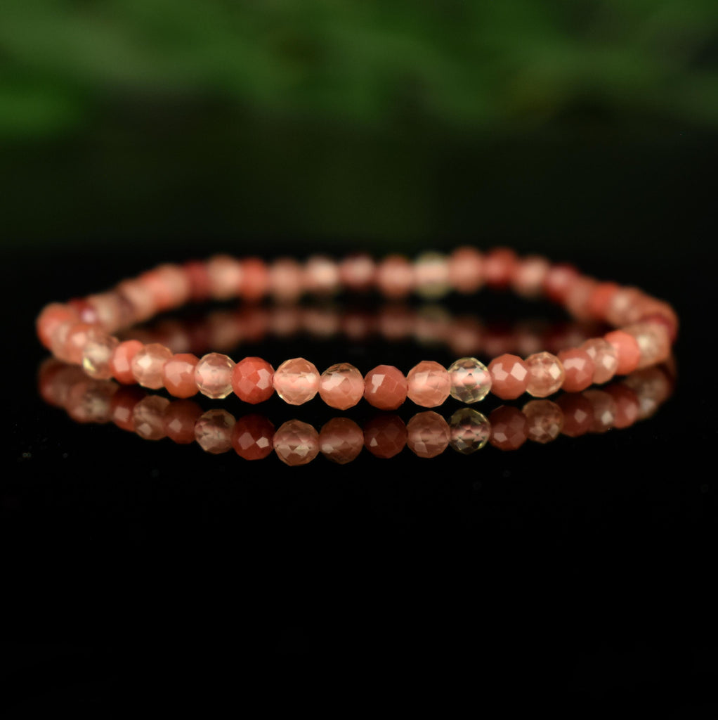 Bracelet Andésine perles rondes facettées 4mm grade AAA