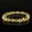 Bracelet Quartz Rutile doré 10mm perles rondes AAA