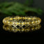 Bracelet Quartz Rutile doré 10mm perles rondes AAA