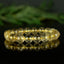 Bracelet Quartz Rutile doré 10mm perles rondes AAA