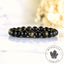 Bracelet Obsidienne dorée iridescente AAA perles rondes 10mm
