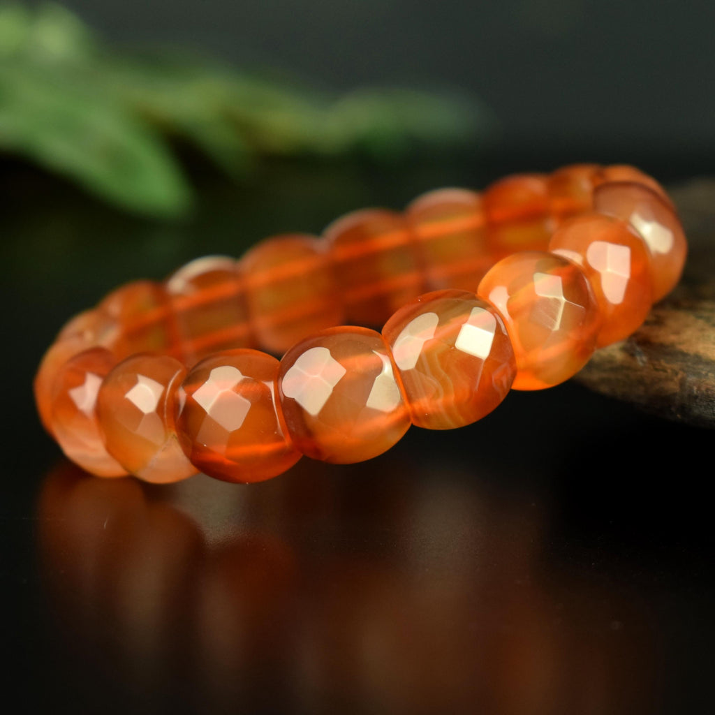 Bracelet Cornaline perles 14mm x 12mm AAA - Confiance - Réchauffement - Energie - Bijou unique #2