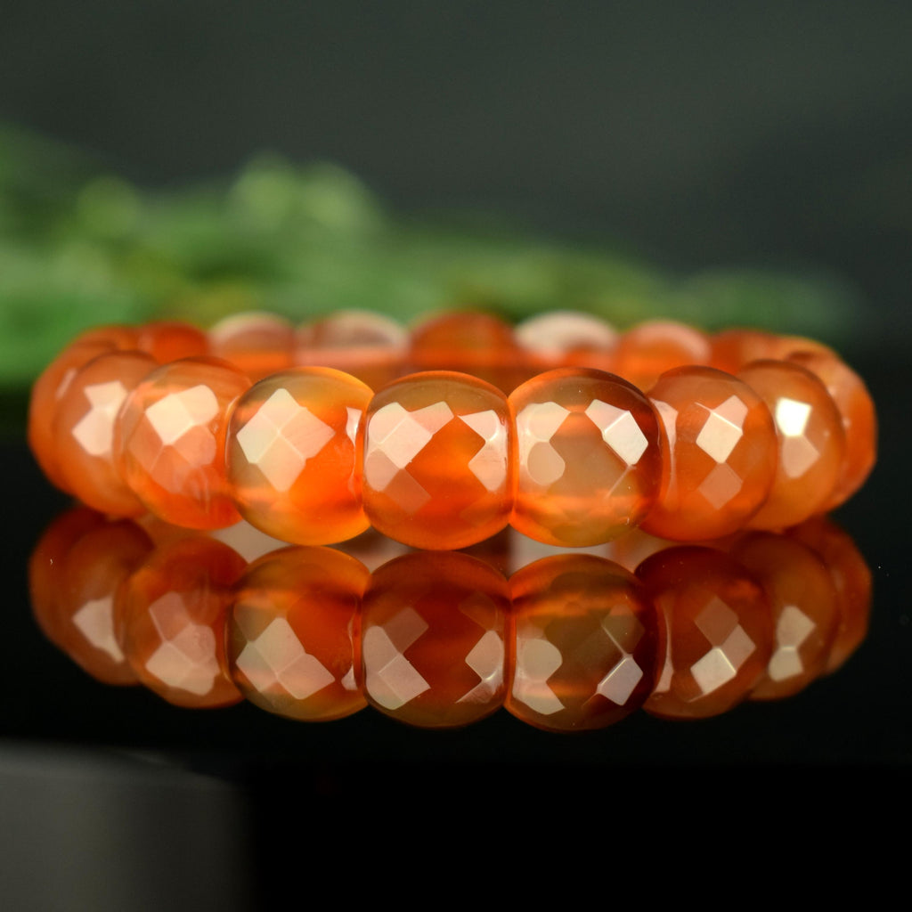 Bracelet Cornaline perles 14mm x 12mm AAA - Confiance - Réchauffement - Energie - Bijou unique #2