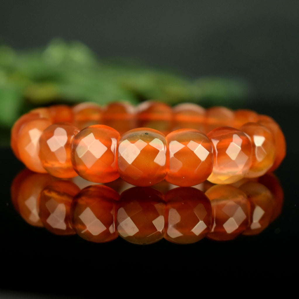 Bracelet Cornaline perles 14mm x 12mm AAA - Confiance - Réchauffement - Energie - Bijou unique #2
