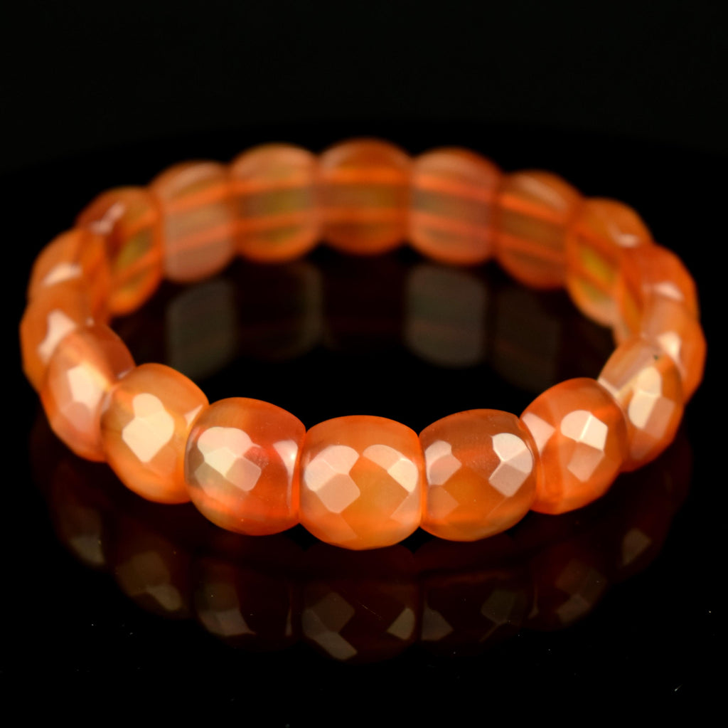 Bracelet Cornaline perles 14mm x 12mm AAA - Confiance - Réchauffement - Energie - Bijou unique #2