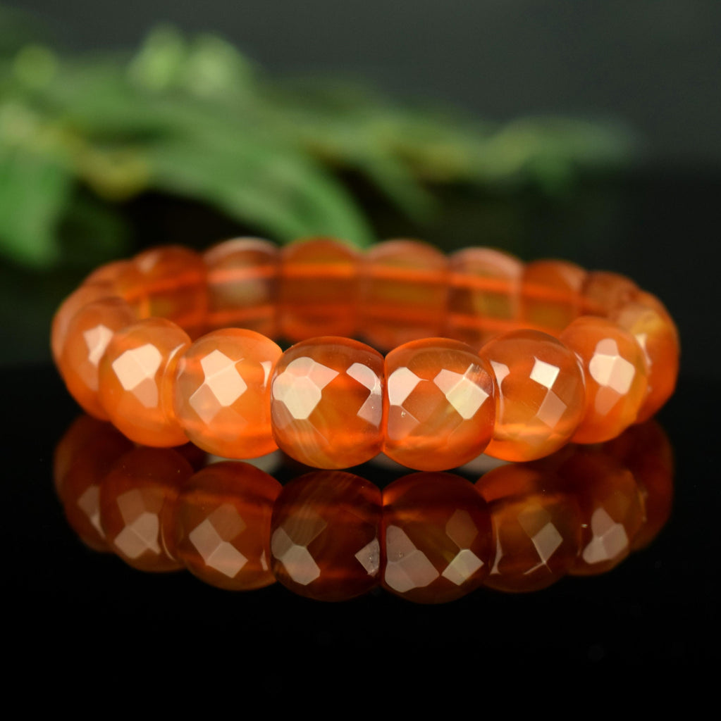 Bracelet Cornaline perles 14mm x 12mm AAA - Confiance - Réchauffement - Energie - Bijou unique #3