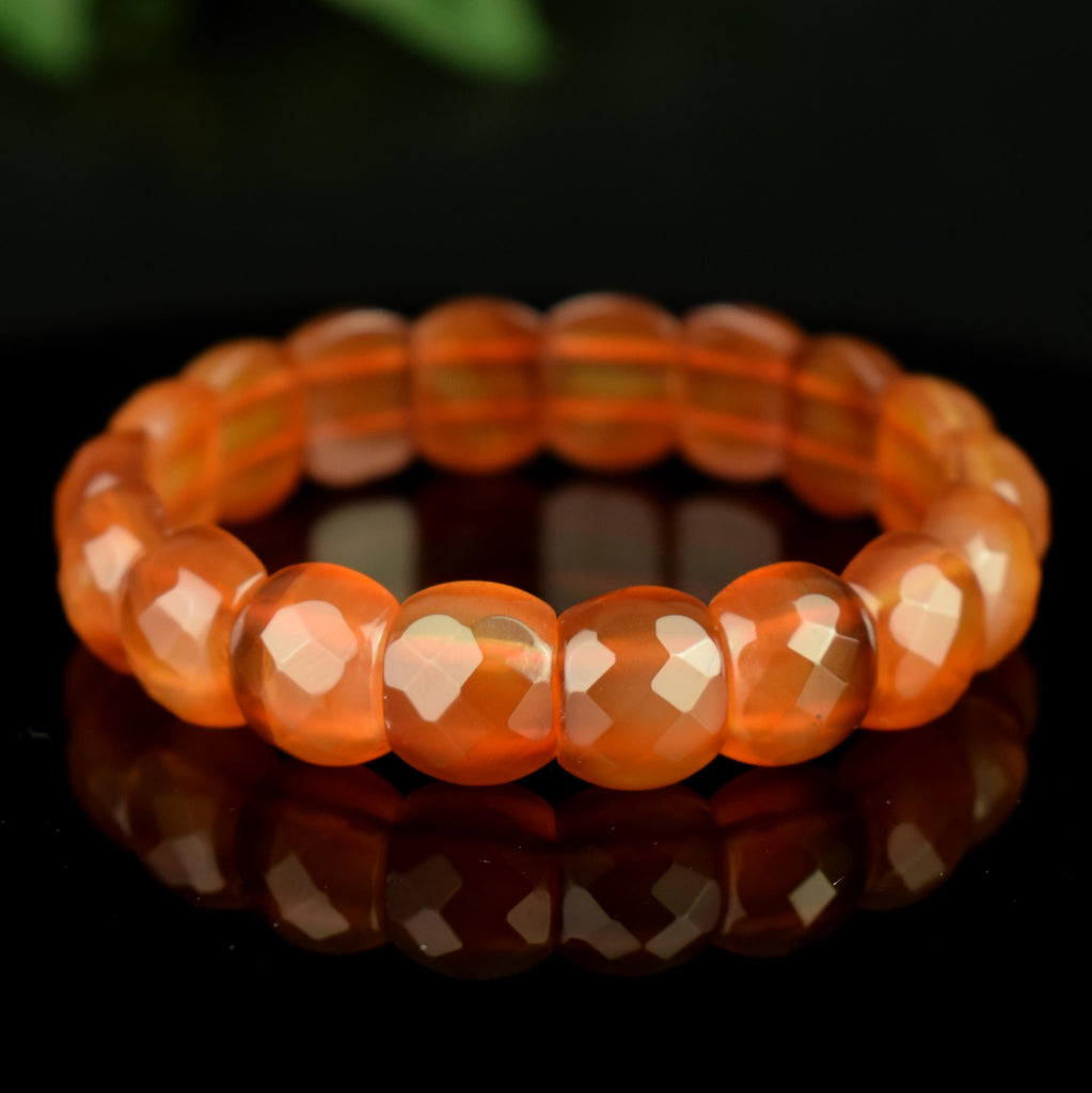 Bracelet Cornaline perles 14mm x 12mm AAA - Confiance - Réchauffement - Energie - Bijou unique #3
