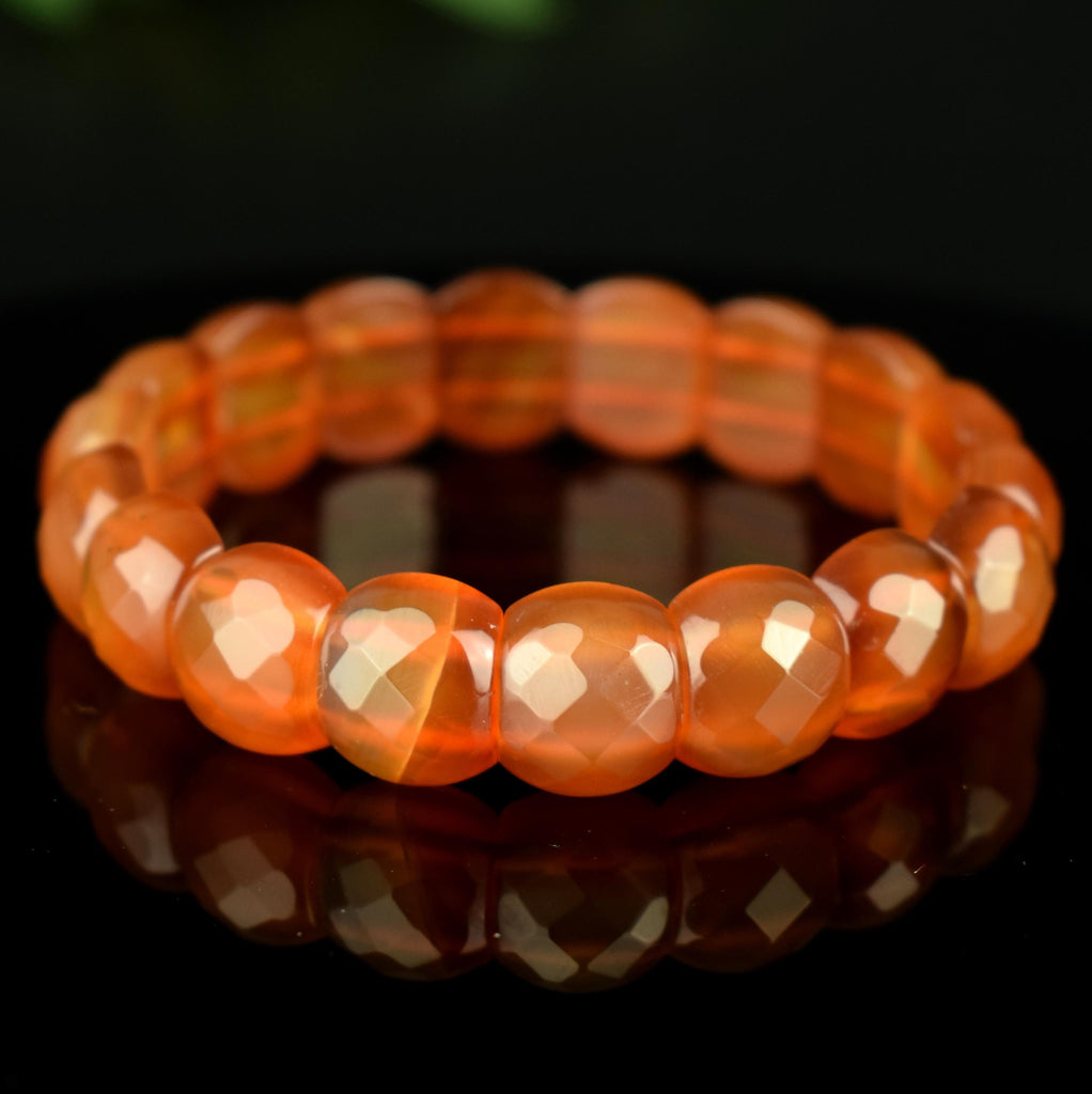 Bracelet Cornaline perles 14mm x 12mm AAA - Confiance - Réchauffement - Energie - Bijou unique #3