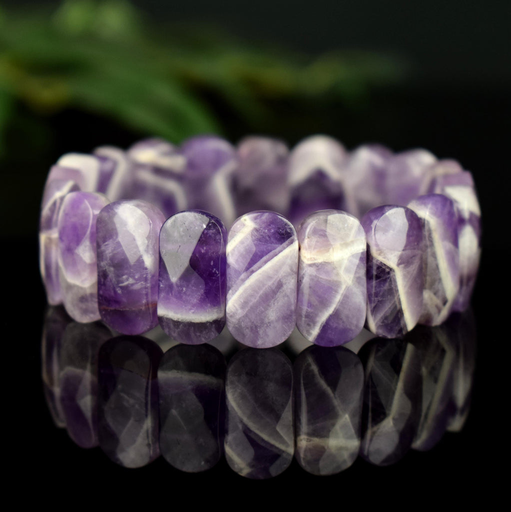 Améthyste Chevron Bracelet perles facettées 20mm x 10mm grade AAA - Bijou unique #1