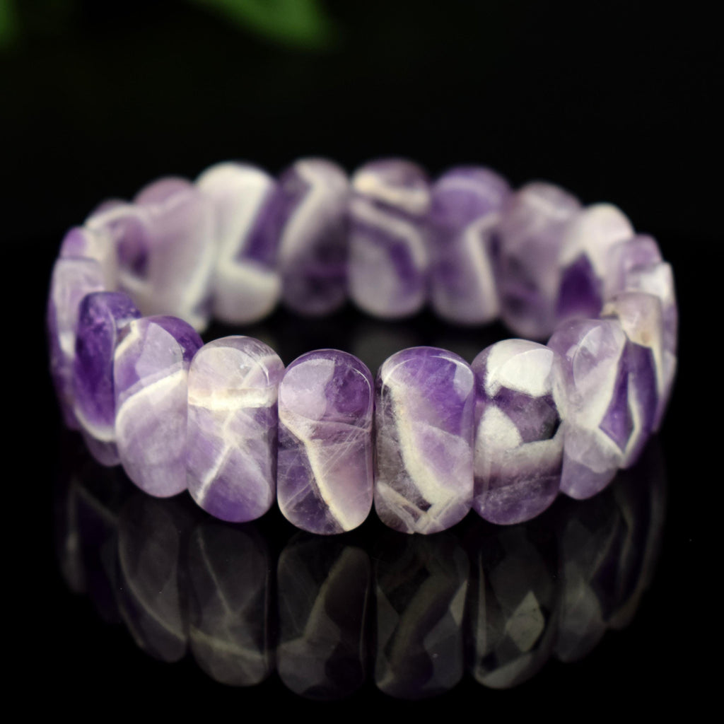 Améthyste Chevron Bracelet perles facettées 20mm x 10mm grade AAA - Bijou unique #1