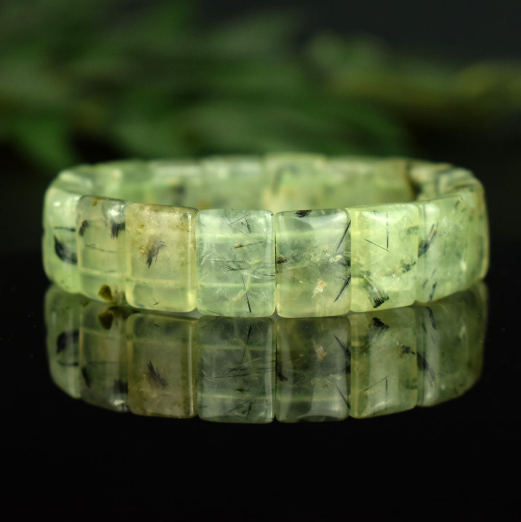 Bracelet Prehnite AAA perles 15mm x 10.5mm - Optimisme - Sérénité - Douceur - Bijou unique #2