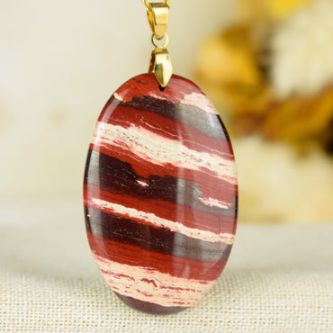 Grand Pendentif Jaspe Peau de Serpent - 47mm x 30mm cabochon unique en pierre naturelle #533