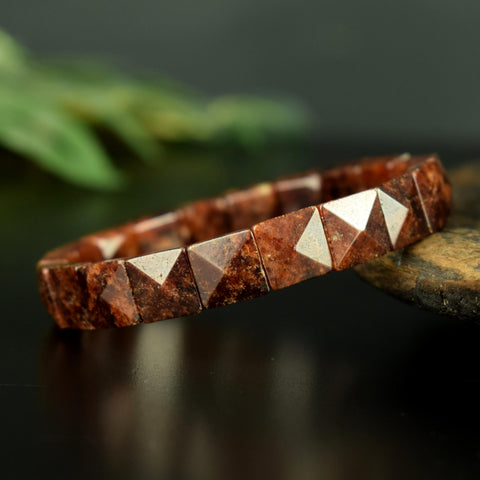 Bracelet Grenat Hessonite naturel perles 10mm x 10mm - Clarté – Confiance – Vitalité - Bijou unique #2