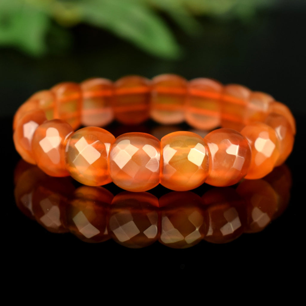 Bracelet Cornaline perles 14mm x 12mm AAA - Confiance - Réchauffement - Energie - Bijou unique #2