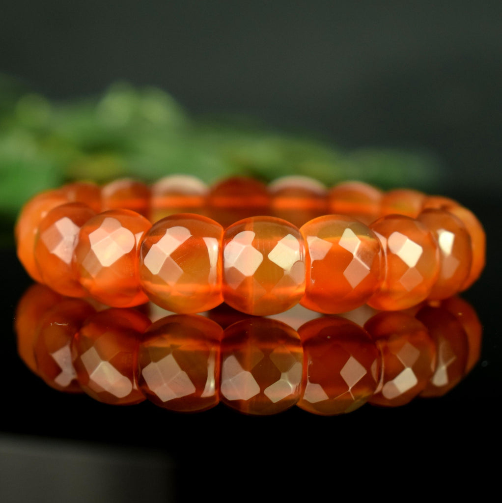 Bracelet Cornaline perles 14mm x 12mm AAA - Confiance - Réchauffement - Energie - Bijou unique #3