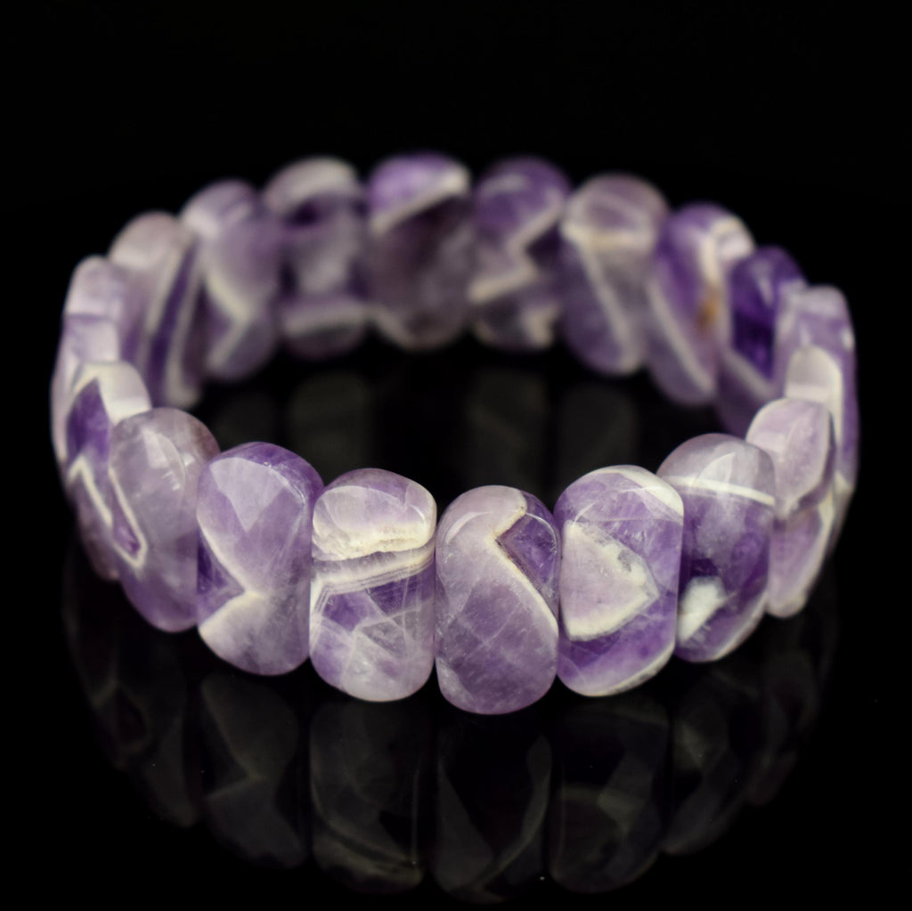 Améthyste Chevron Bracelet perles facettées 20mm x 10mm grade AAA - Bijou unique #1