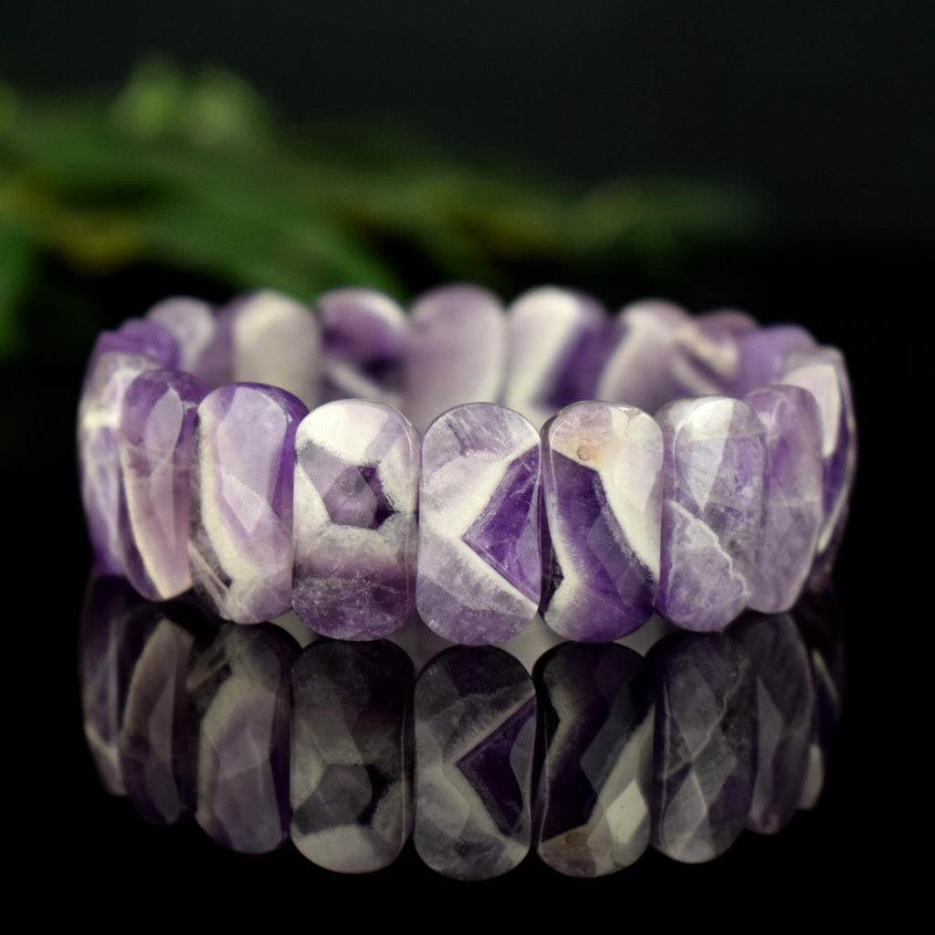 Améthyste Chevron Bracelet perles facettées 20mm x 10mm grade AAA - Bijou unique #1