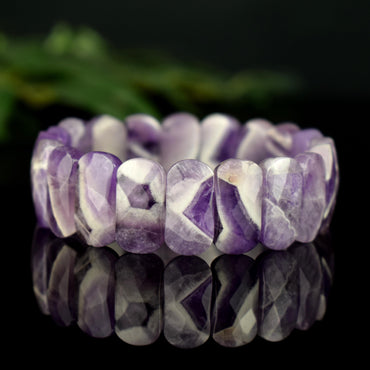 Améthyste Chevron Bracelet perles facettées 20mm x 10mm grade AAA - Bijou unique #1
