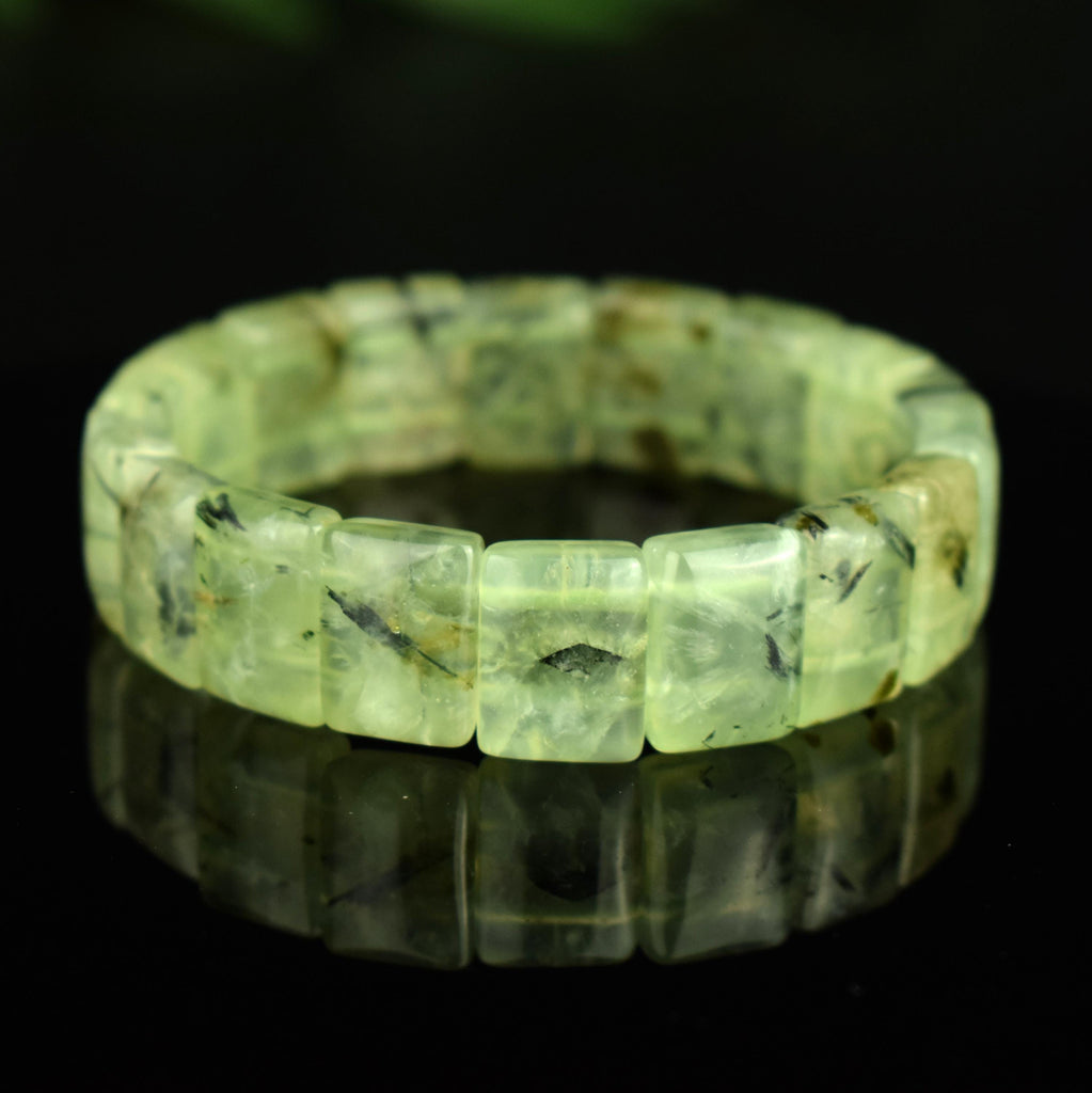Bracelet Prehnite AAA perles 15mm x 10.5mm - Optimisme - Sérénité - Douceur - Bijou unique #2
