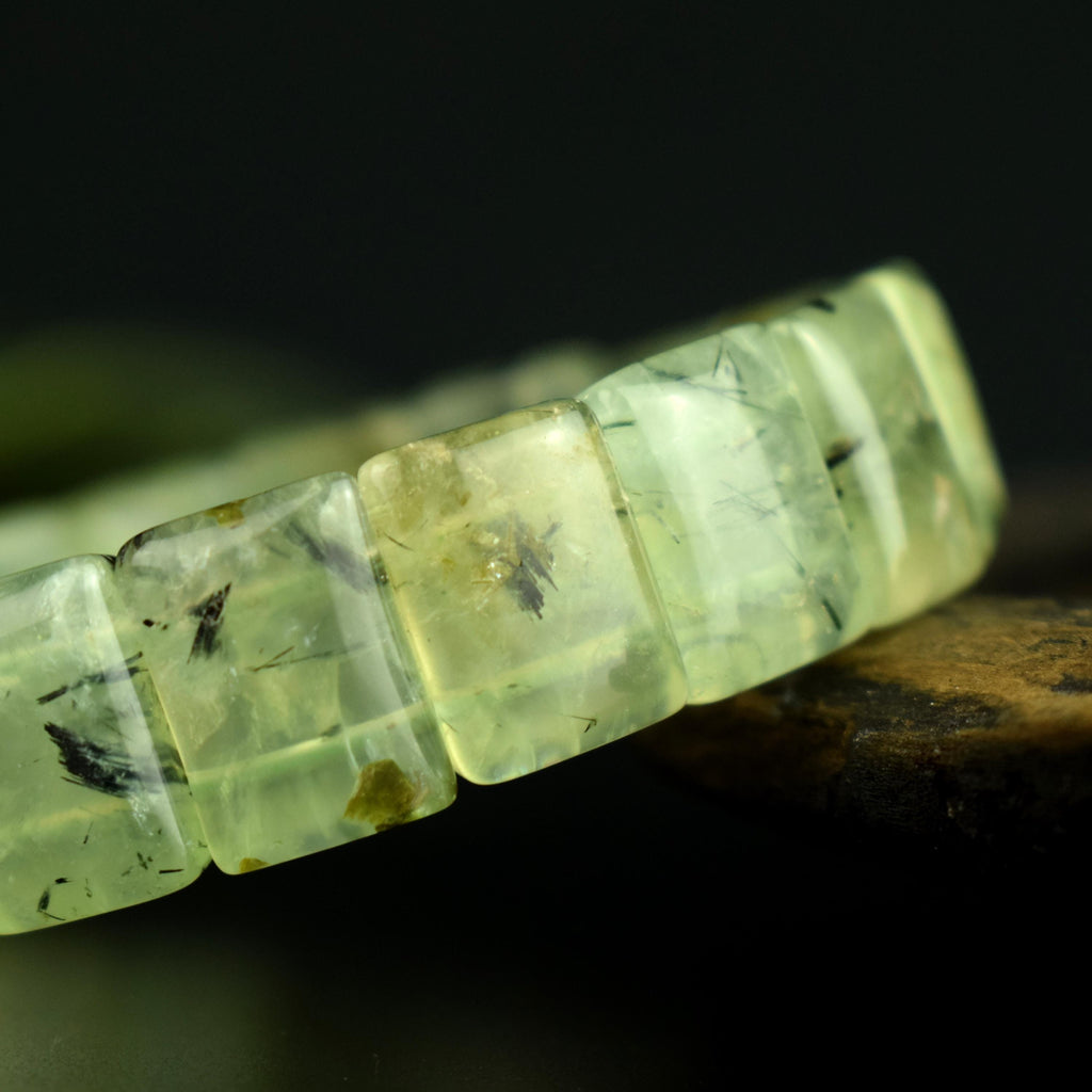 Bracelet Prehnite AAA perles 15mm x 10.5mm - Optimisme - Sérénité - Douceur - Bijou unique #2