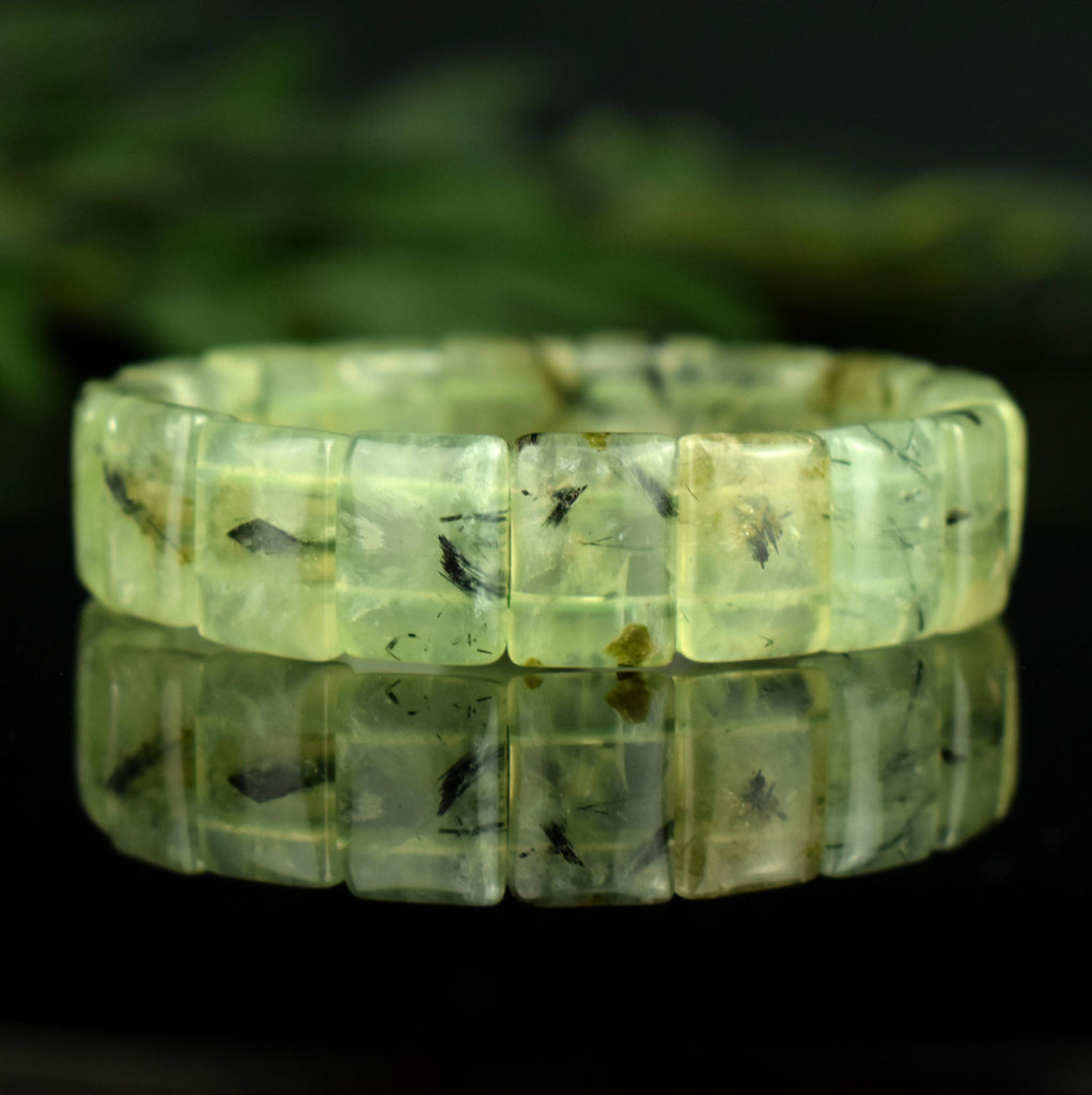 Bracelet Prehnite AAA perles 15mm x 10.5mm - Optimisme - Sérénité - Douceur - Bijou unique #2