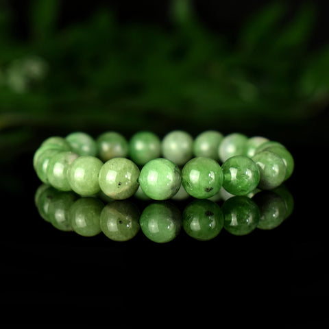 Bracelet Tsavorite Grenat Vert perles 9mm AA - Bijou unique #1 - Confiance en soi - Intuition - Vitalité