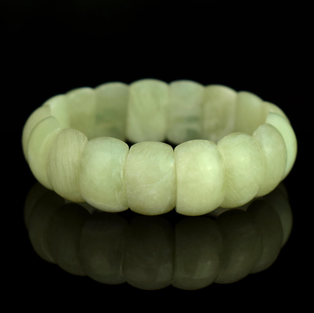 Bracelet Jade perles 20mm x 13mm naturelles de Birmanie - Stabilité - Instinct - Longévité - Bijou unique #2