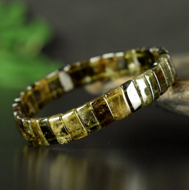 Bracelet Tourmaline Verte Verdélite perles 10mm x 5.5mm - Bijou unique #5