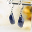 Boucles Oreilles Saphir Bleu – Boucles Pierre Naturelle – Bijou Élégant Minimaliste – Gemstone Drop Earrings #39