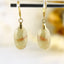 Boucles Oreilles Saphir Jaune – Richesse - Pouvoir - Santé – Bijou Élégant Minimaliste – Gemstone Drop Earrings #40