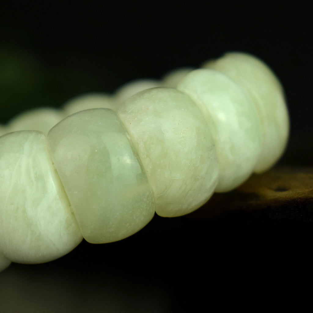 Bracelet Jade perles 20mm x 13mm naturelles de Birmanie - Stabilité - Instinct - Longévité - Bijou unique #2