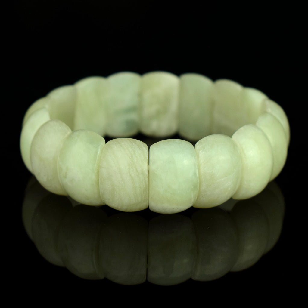 Bracelet Jade perles 20mm x 13mm naturelles de Birmanie - Stabilité - Instinct - Longévité - Bijou unique #2