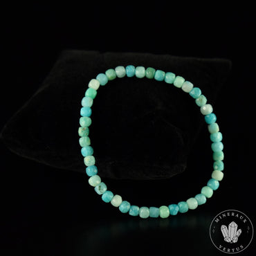 Bracelet Amazonite perles carrées à facettes 4mm
