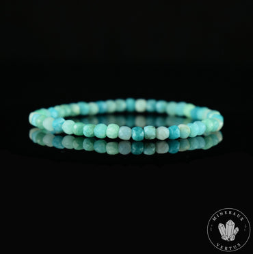 Bracelet Amazonite perles carrées à facettes 4mm