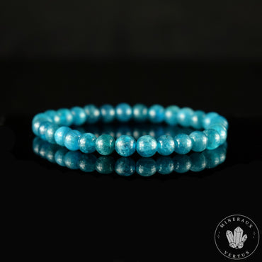 Bracelet Apatite Bleue AA perles 6mm rondes