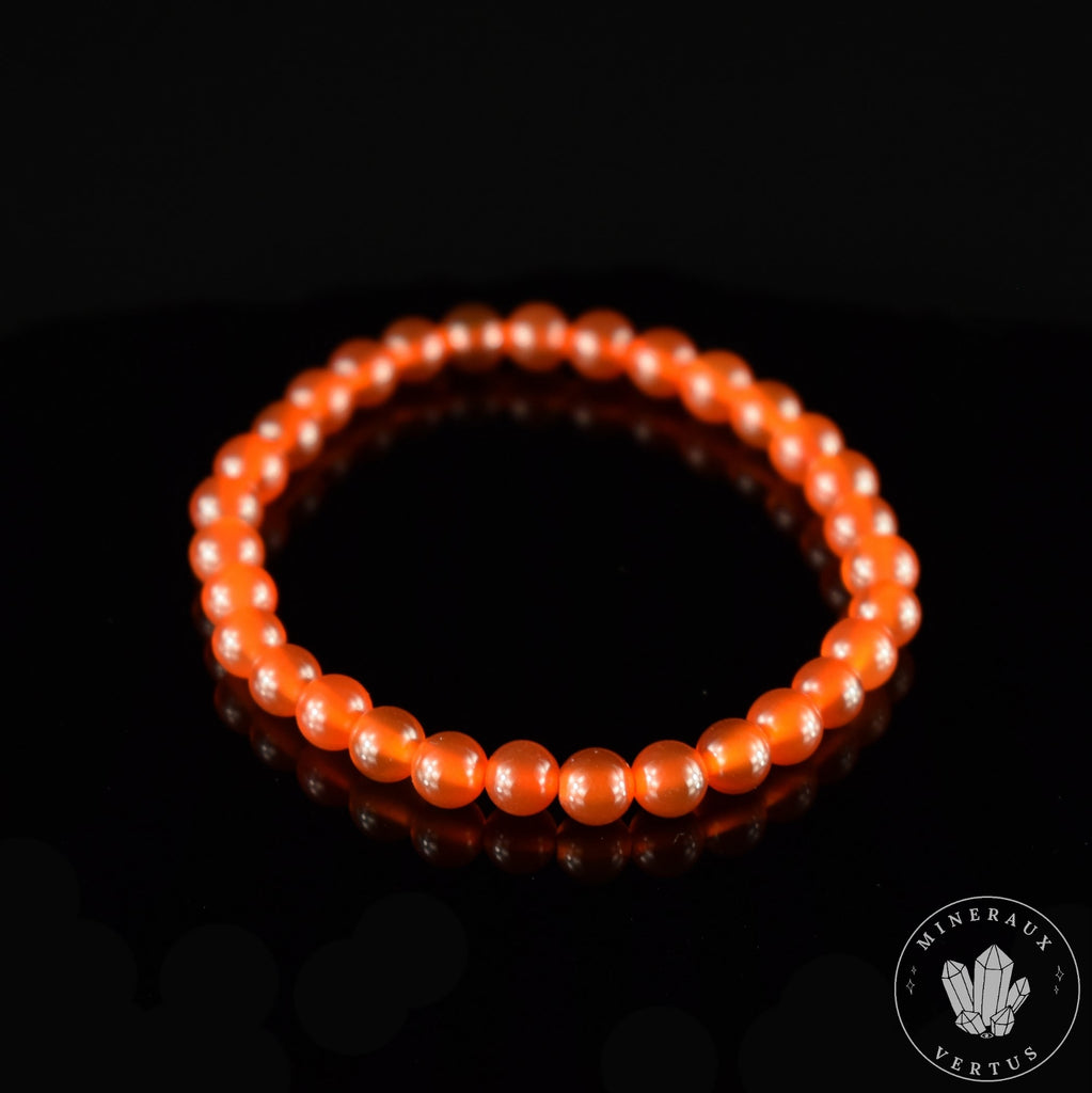 Bracelet Cornaline perles 6mm rondes AAA