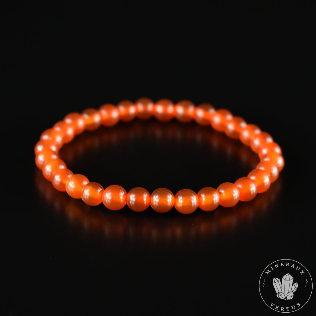 Bracelet Cornaline perles 6mm rondes AAA
