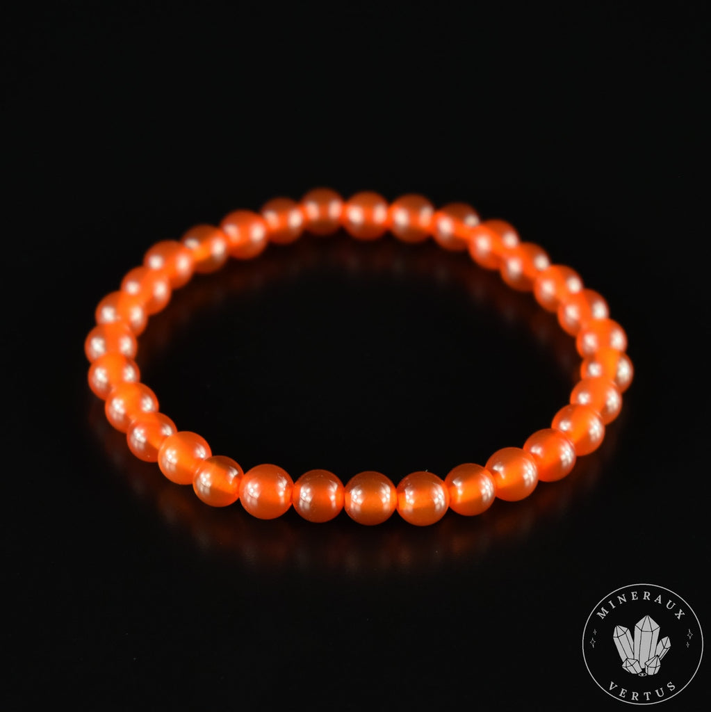 Bracelet Cornaline perles 6mm rondes AAA