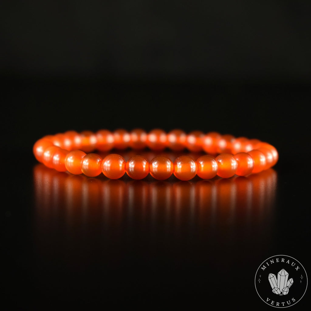 Bracelet Cornaline perles 6mm rondes AAA