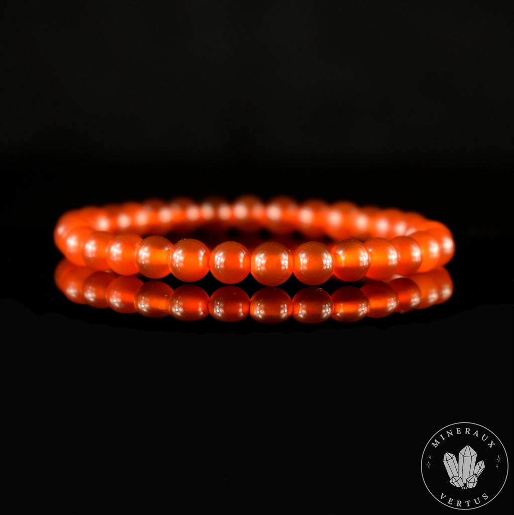 Bracelet Cornaline perles 6mm rondes AAA