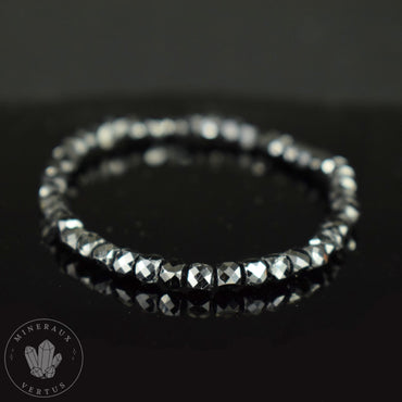 Bracelet Tourmaline noire AAA cubes à facettes 4mm