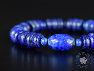 Lapis Lazuli Bracelet AA perles rondelles 9-10mm - Bijou Unique en pierre semi précieuse gemme