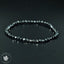 Bracelet fin Spinelle noir AAA perles 4mm rondes facettées  - Protection - Ancrage - Vigueur