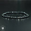 Bracelet fin Spinelle noir AAA perles 4mm rondes facettées  - Protection - Ancrage - Vigueur